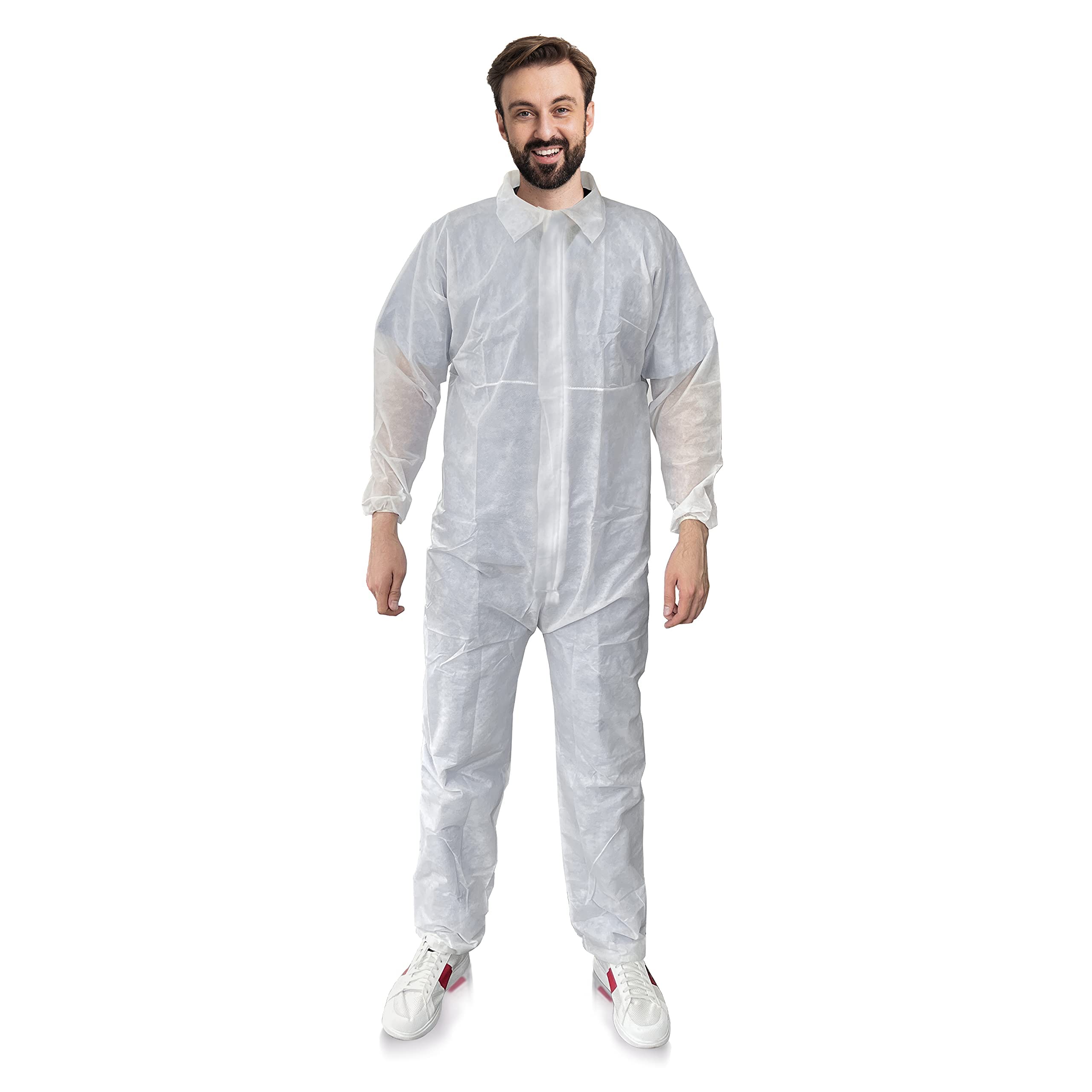 Buy White Polypropylene Disposable Coveralls 30 Gsm Large 66 Long W