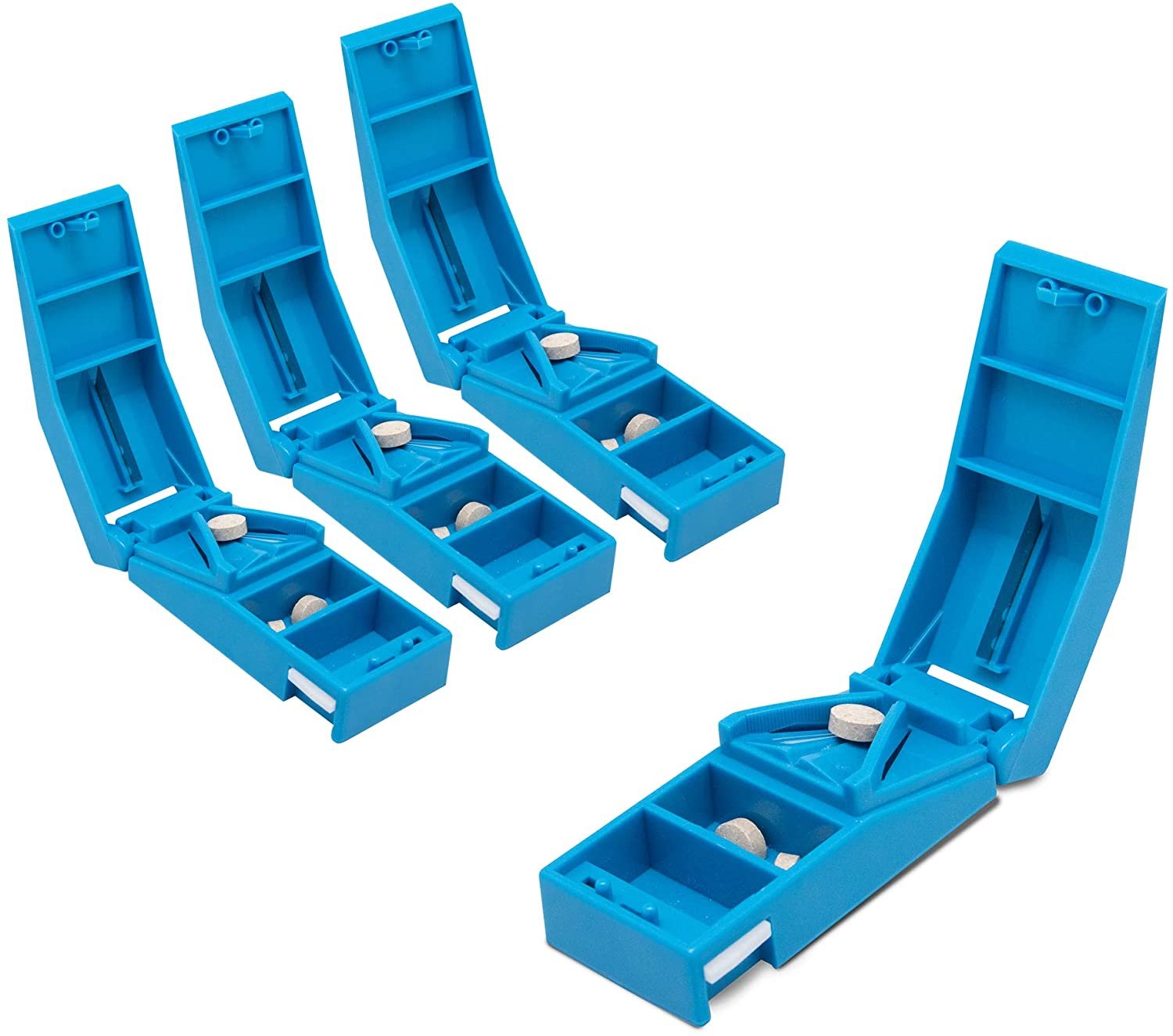 Buy 10 Opaque Blue Pill Splitters Stainless Steel Blades
