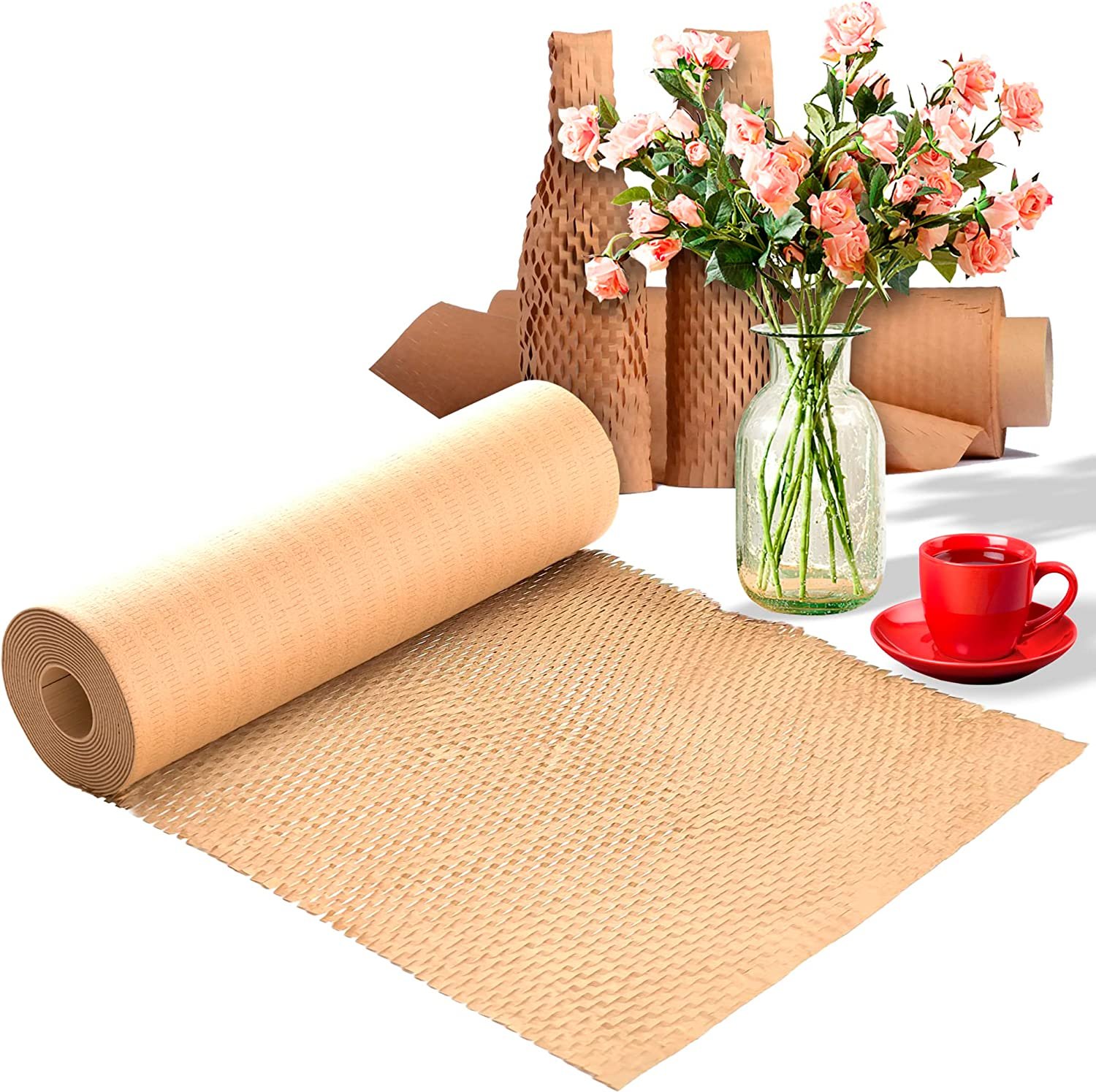Brown Biodegradable Packing Paper 15" x 164' Perforated Kraft